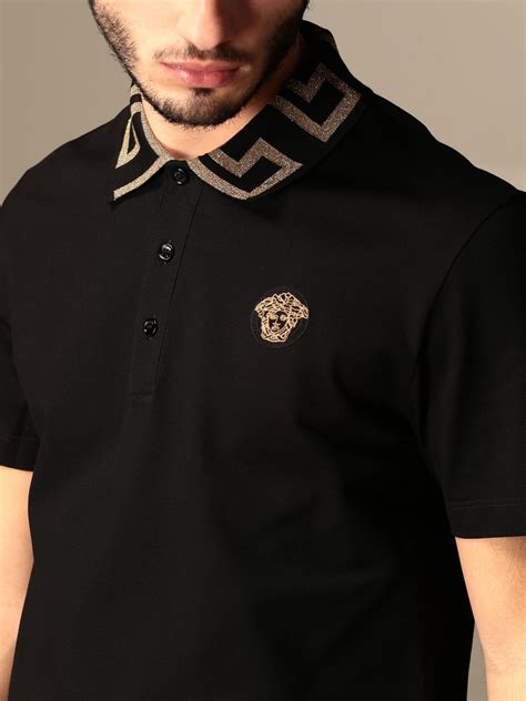 versace replica black men polo shirts 2018|versace collection men shirt sale.